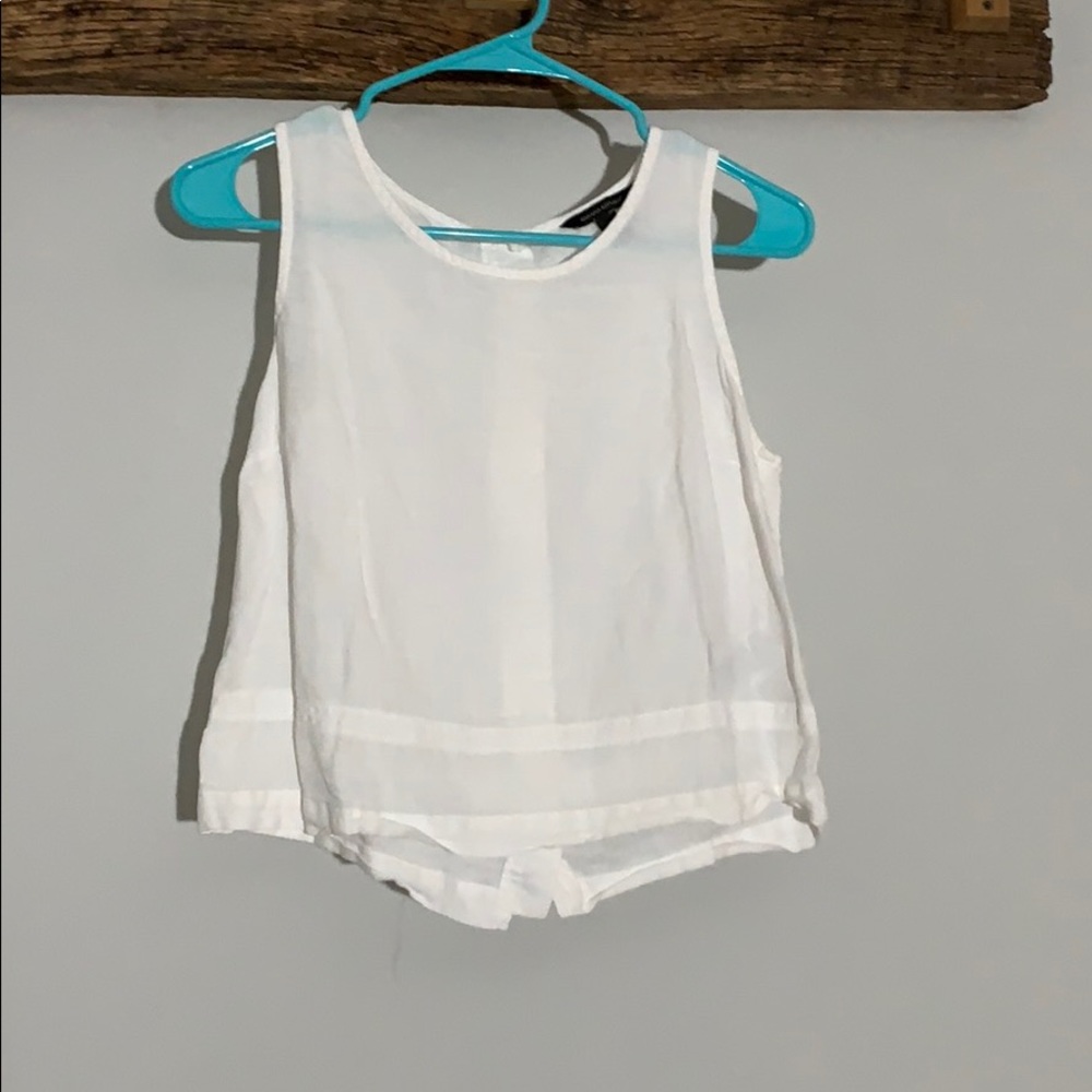 White sheer tank top